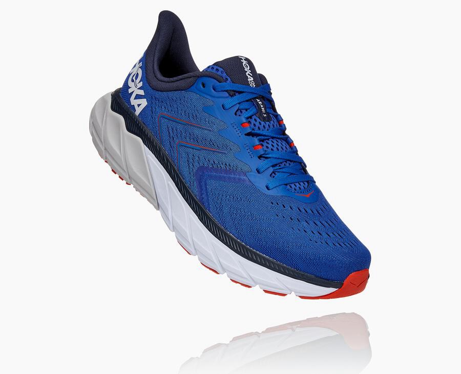 Hoka Australia One One Arahi 5 - Mens Running Shoes Blue - LAZHR-2739